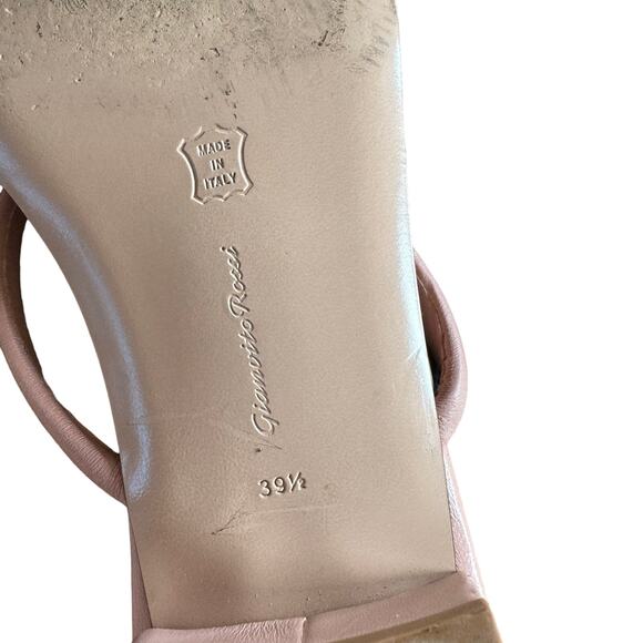 Gianvito Rossi Blush Pink Leather Slide Sandals Size 39.5 - Picture 8 of 12
